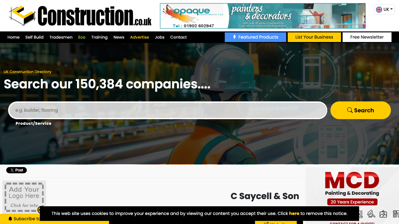 C.SAYCELL & SON LIMITED website preview