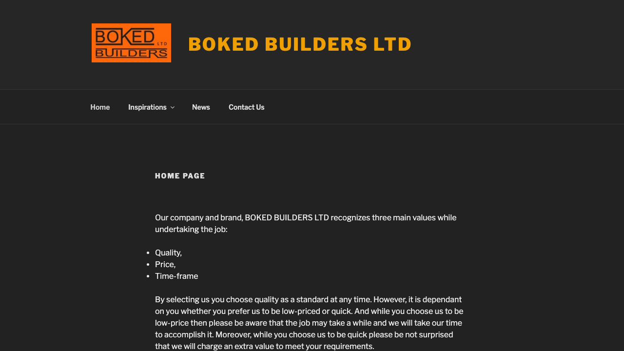 BOKED BUILDERS LIMITED website preview