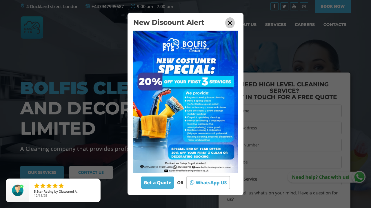 BOLFIS CLEANING AND DECORATING LIMITED website preview