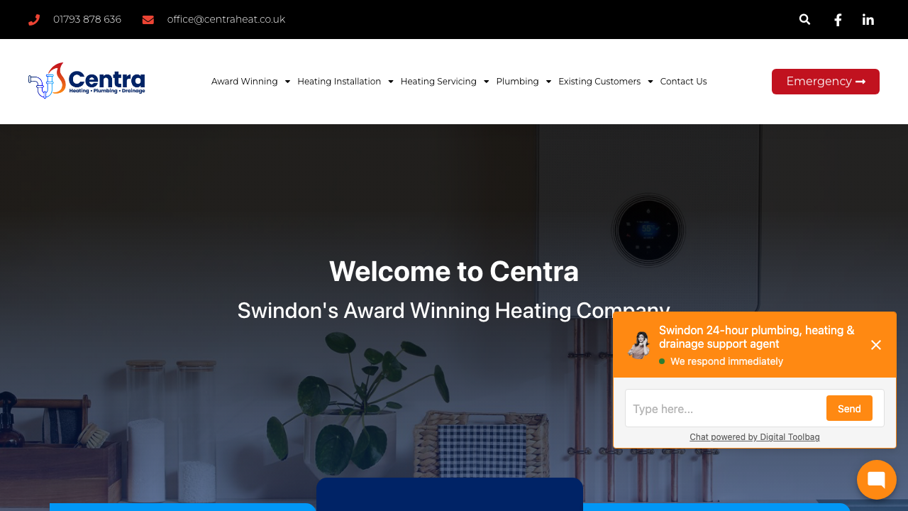 CENTRA HEATING PLUMBING & DRAINAGE LTD website preview