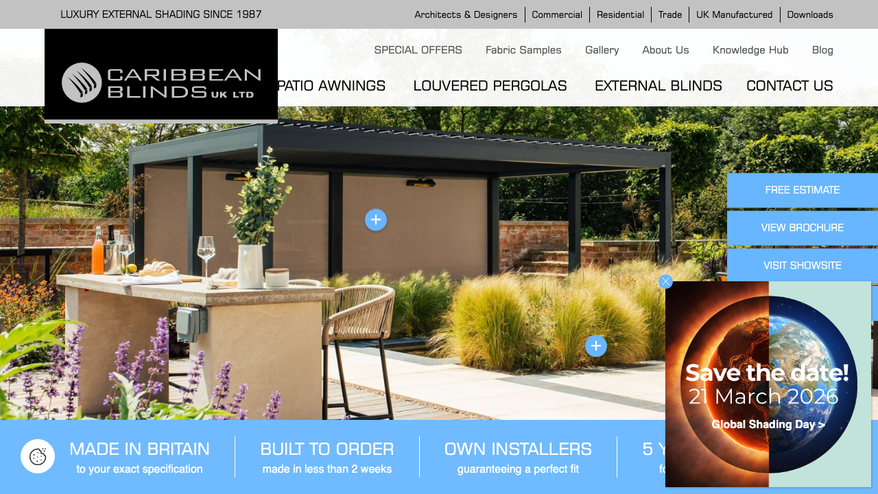 CARIBBEAN BLINDS (UK) LIMITED website preview