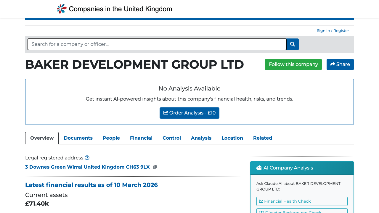 BAKER DEVELOPMENT GROUP LTD website preview
