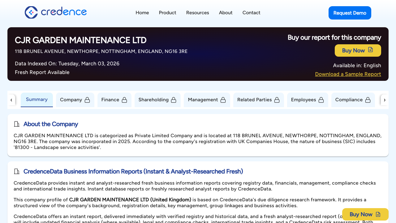 CJR GARDEN MAINTENANCE LTD website preview