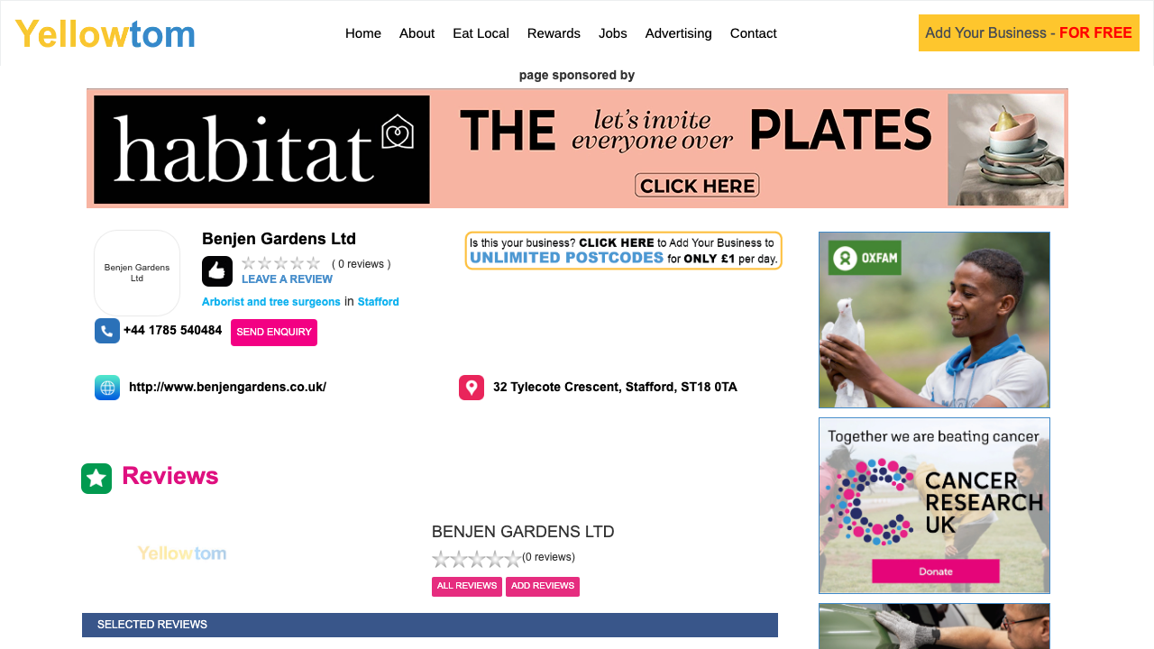 BENJEN TREES LTD website preview