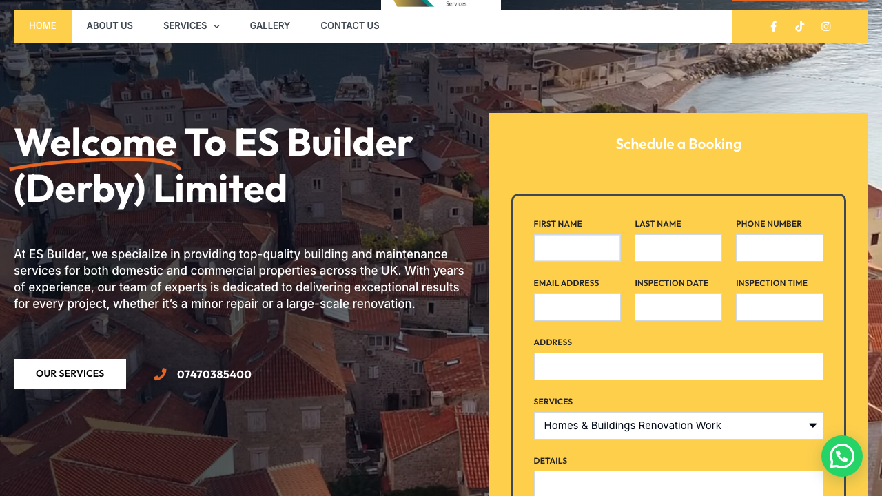 ES BUILDER (DERBY) LIMITED website preview