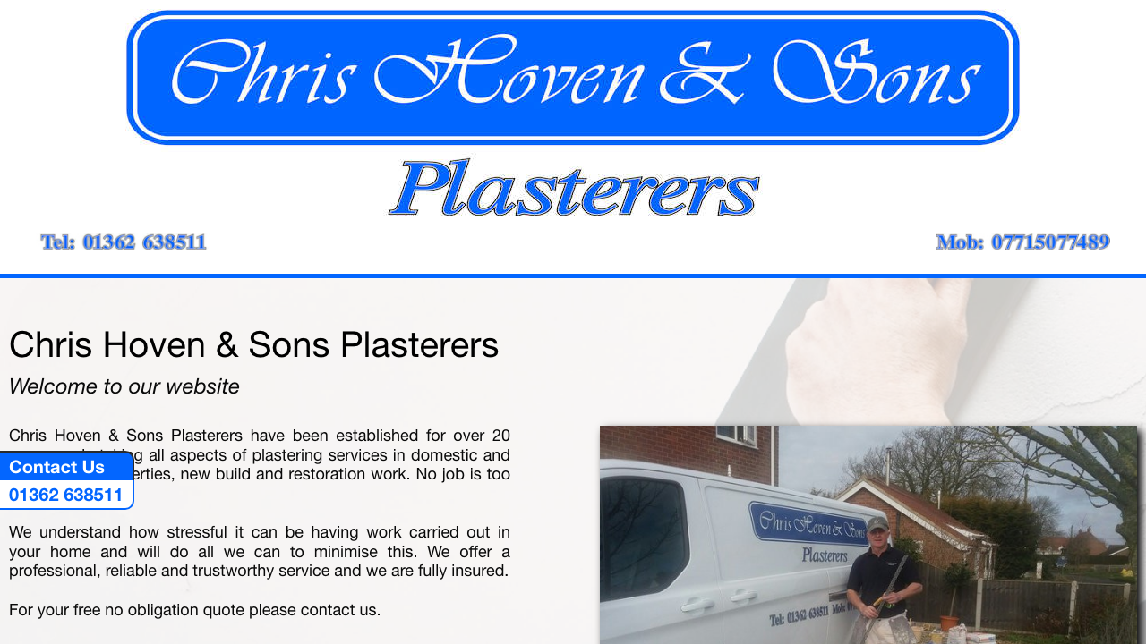 CHRIS HOVEN & SONS LTD website preview