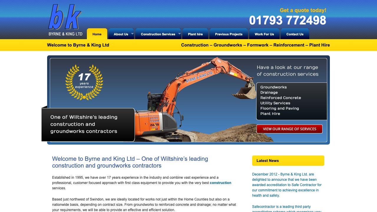 BYRNE & KING LTD. website preview