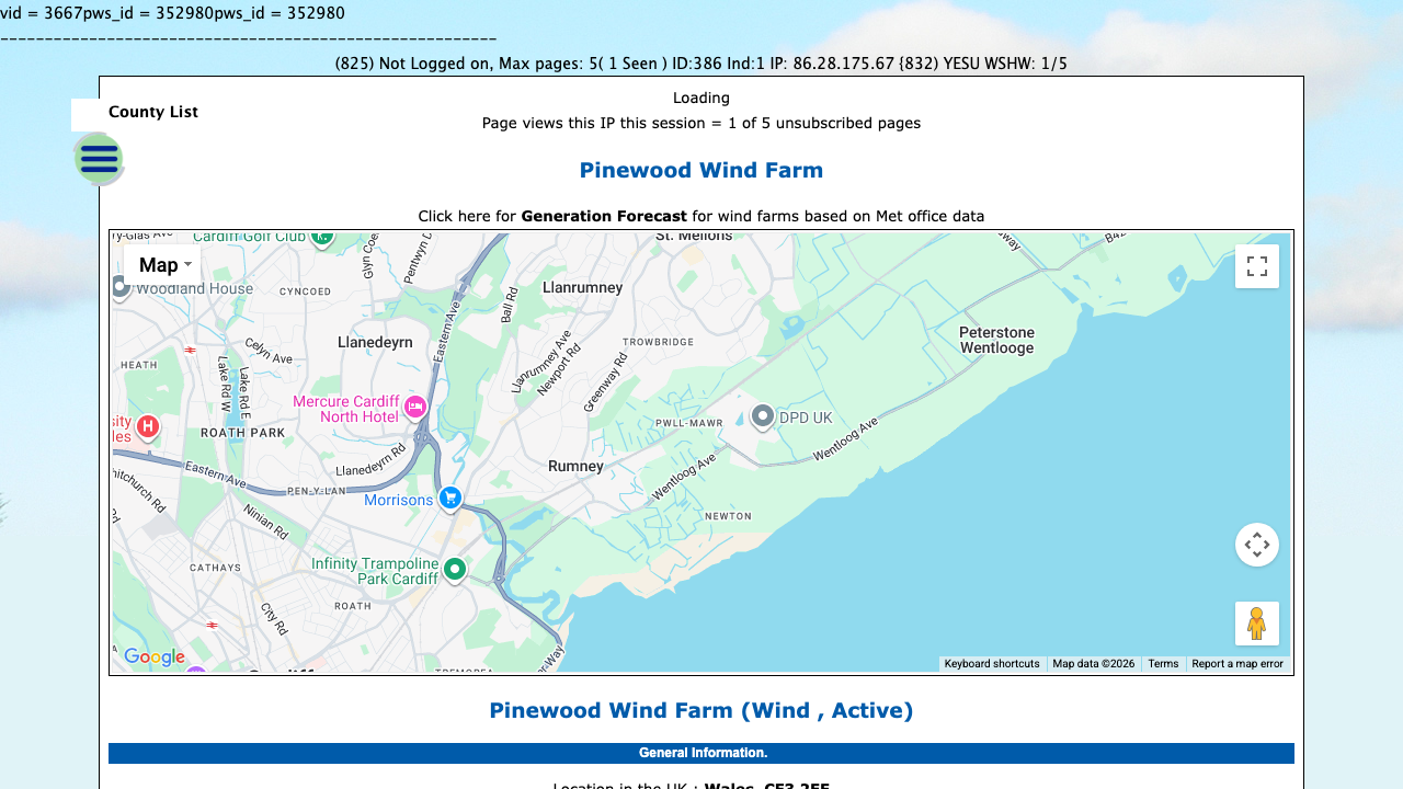 CARDIFF WIND PARK LIMITED website preview