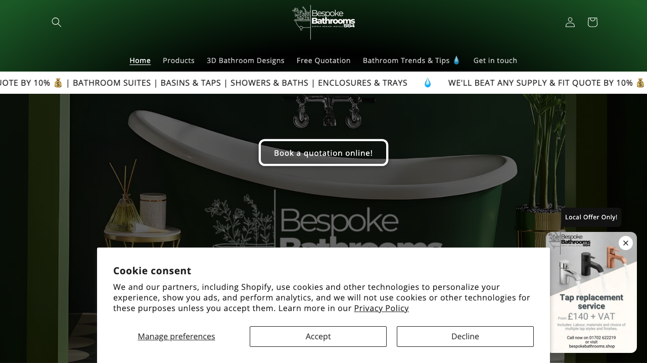 BESPOKE BATHROOMS ESSEX LTD website preview