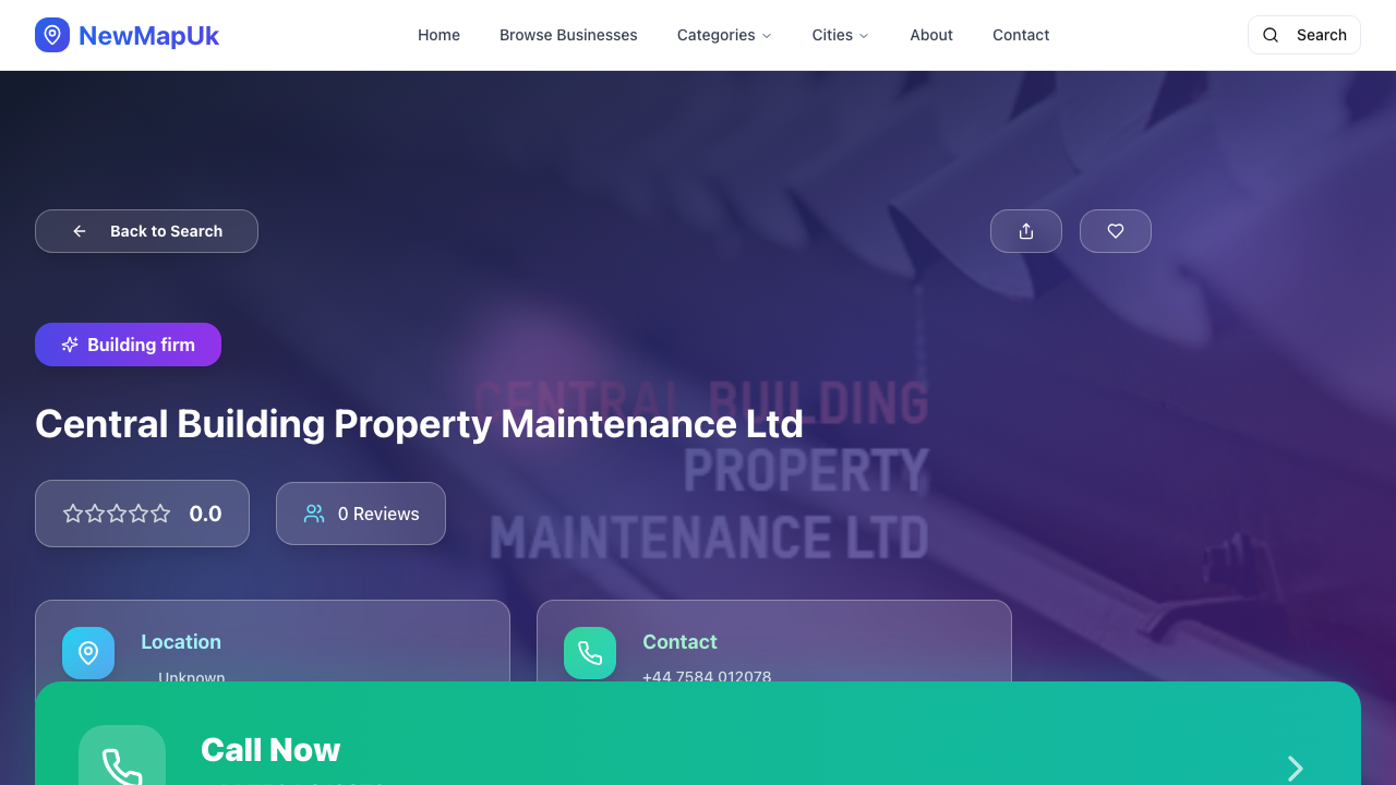 CENTRAL BUILDING MAINTENANCE LTD website preview