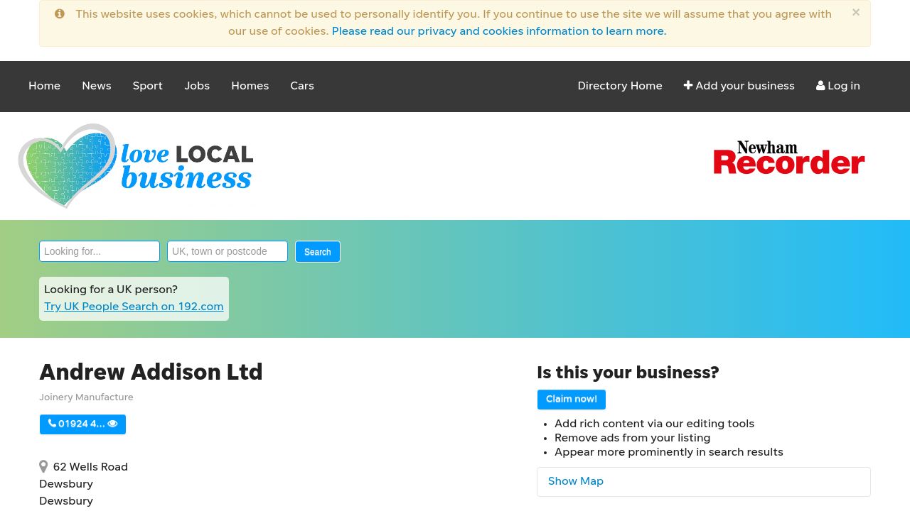 ANDREW ADDISON LIMITED website preview