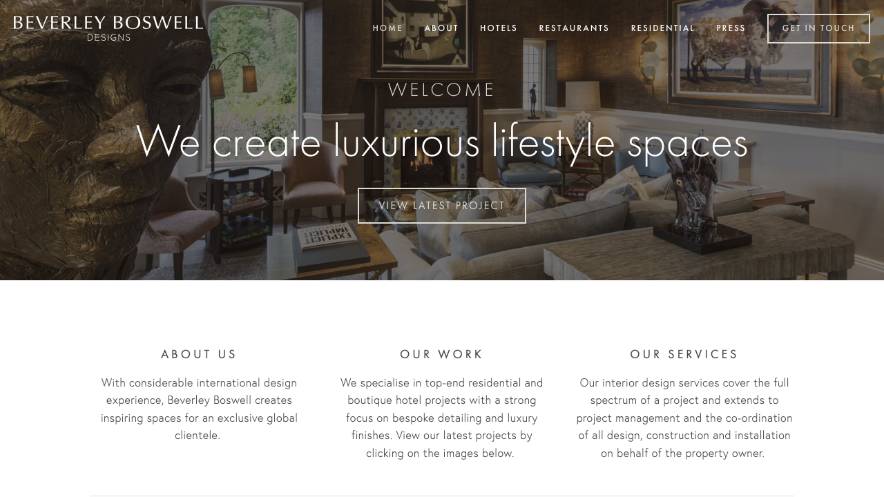 BEVERLEY BOSWELL DESIGNS LTD website preview