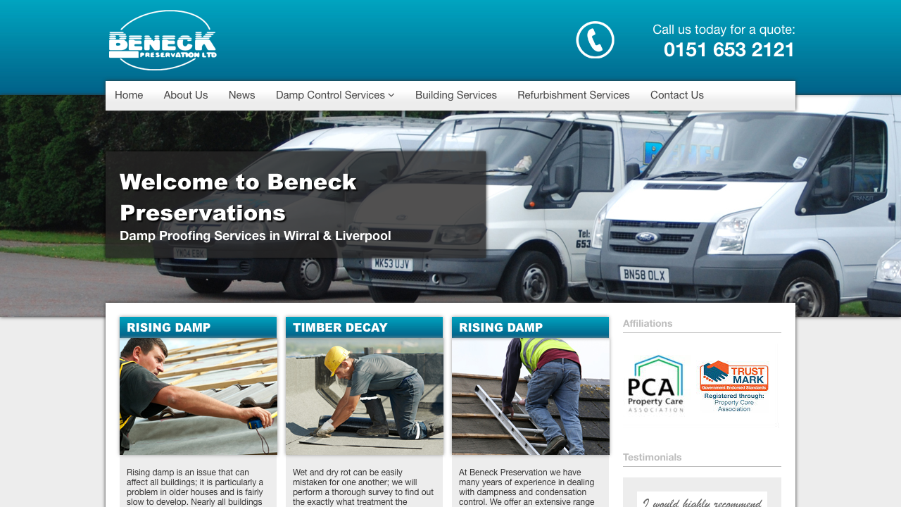 BENECK PRESERVATIONS LIMITED website preview