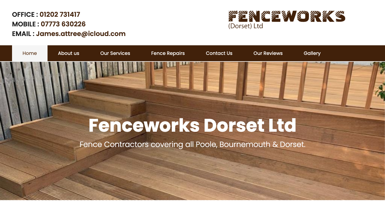 FENCEWORKS (DORSET) LIMITED website preview