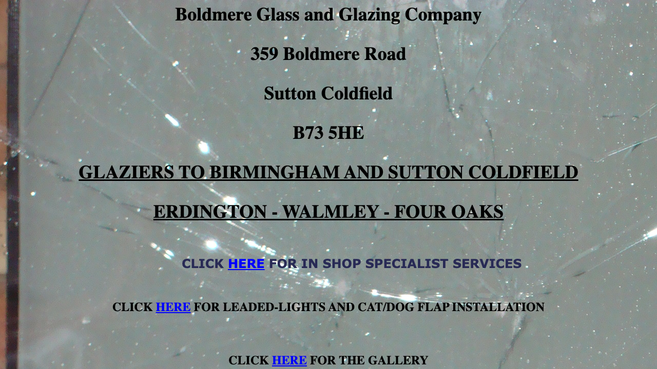 BOLDMERE GLAZING COMPANY LIMITED website preview