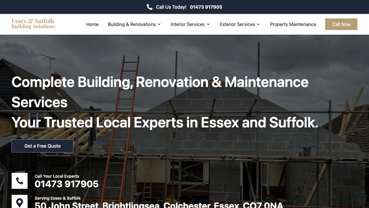 ESSEX & SUFFOLK BUILDERS LIMITED website preview
