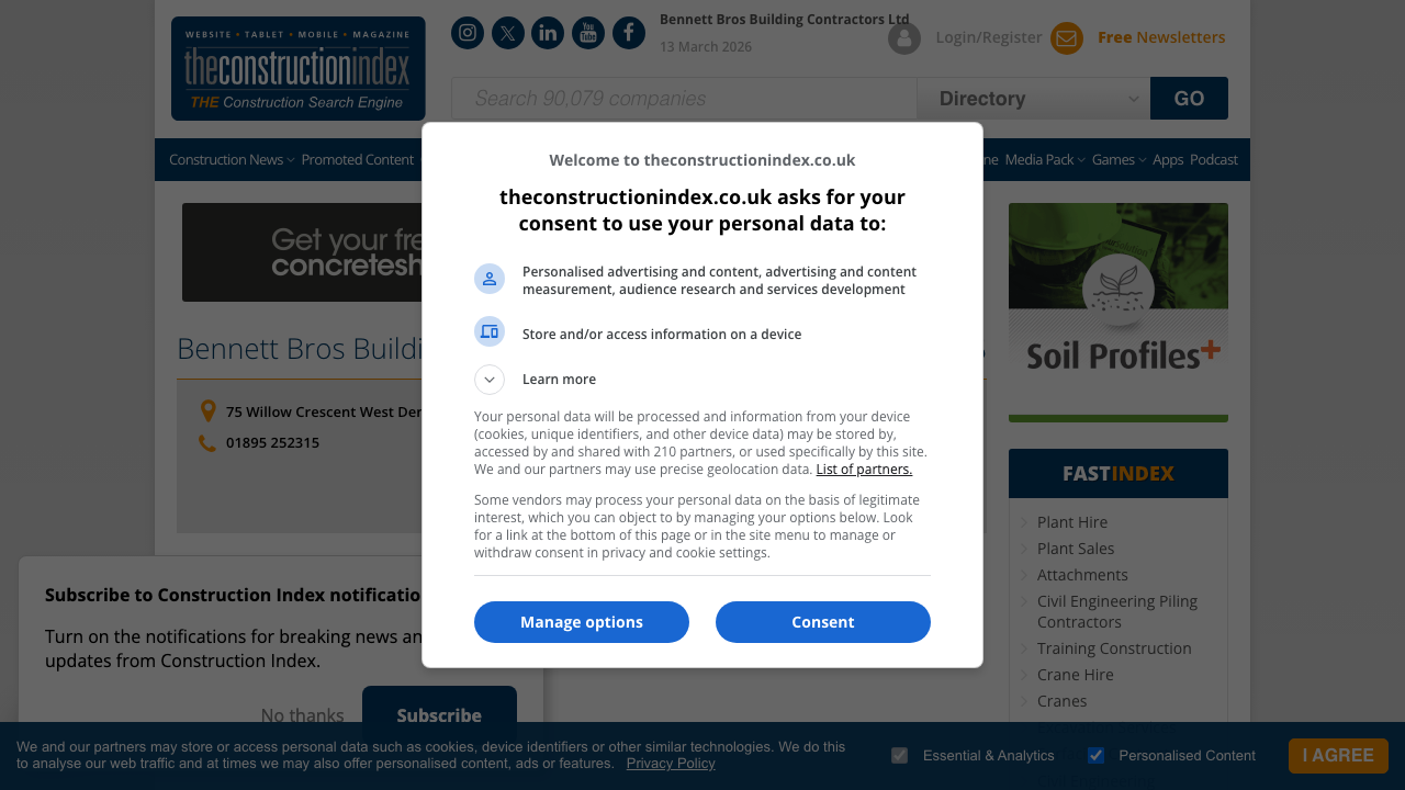 BENNETT BROS BUILDING CONTRACTORS LIMITED website preview