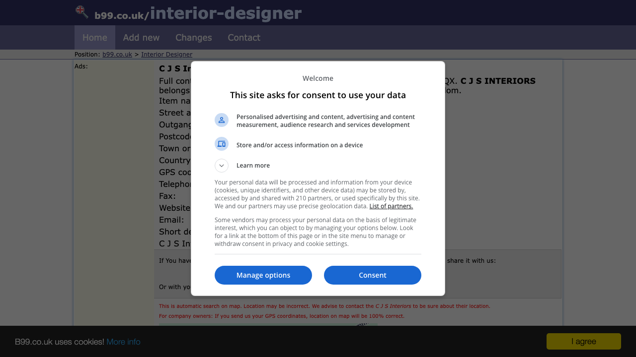 CJS INTERIORS LIMITED website preview