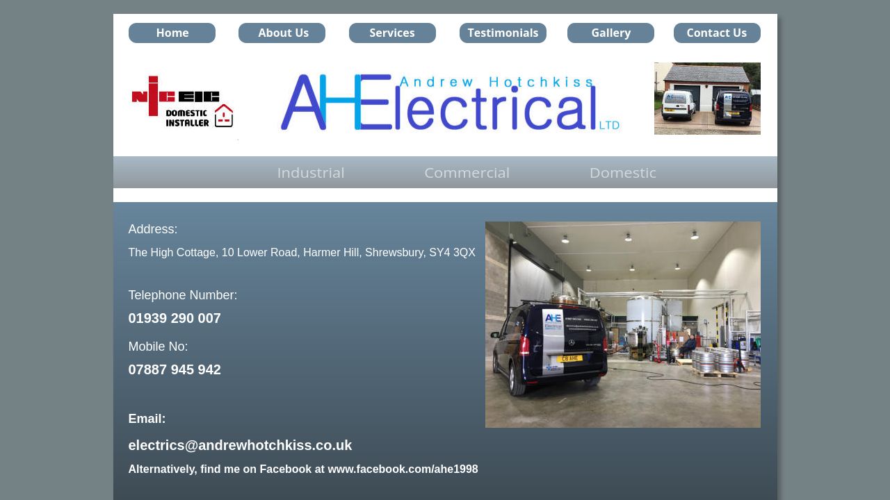 ANDREW HOTCHKISS ELECTRICAL LTD website preview