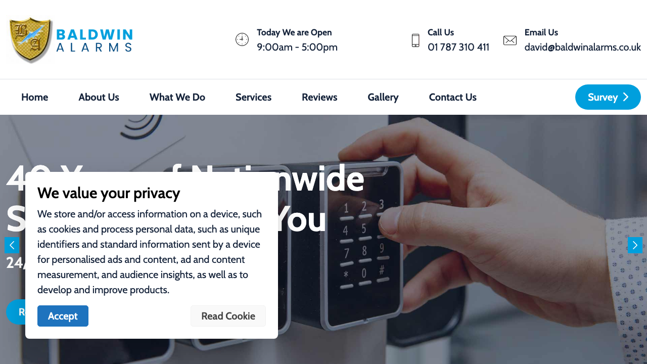 BALDWIN ALARMS LIMITED website preview
