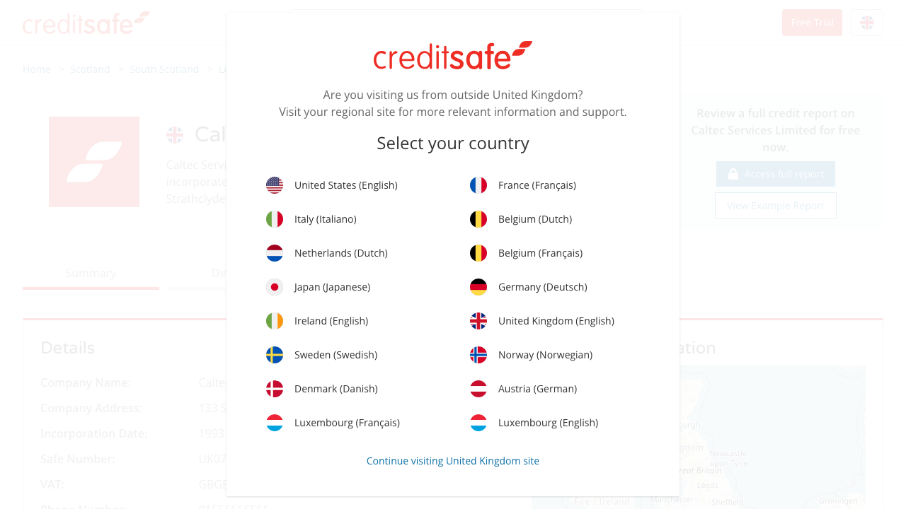 CALTEC SERVICES LIMITED website preview
