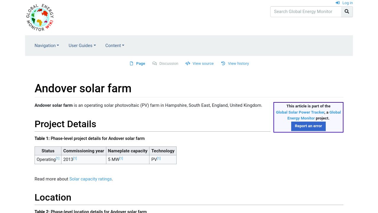 ANDOVER SOLAR PARK LIMITED website preview