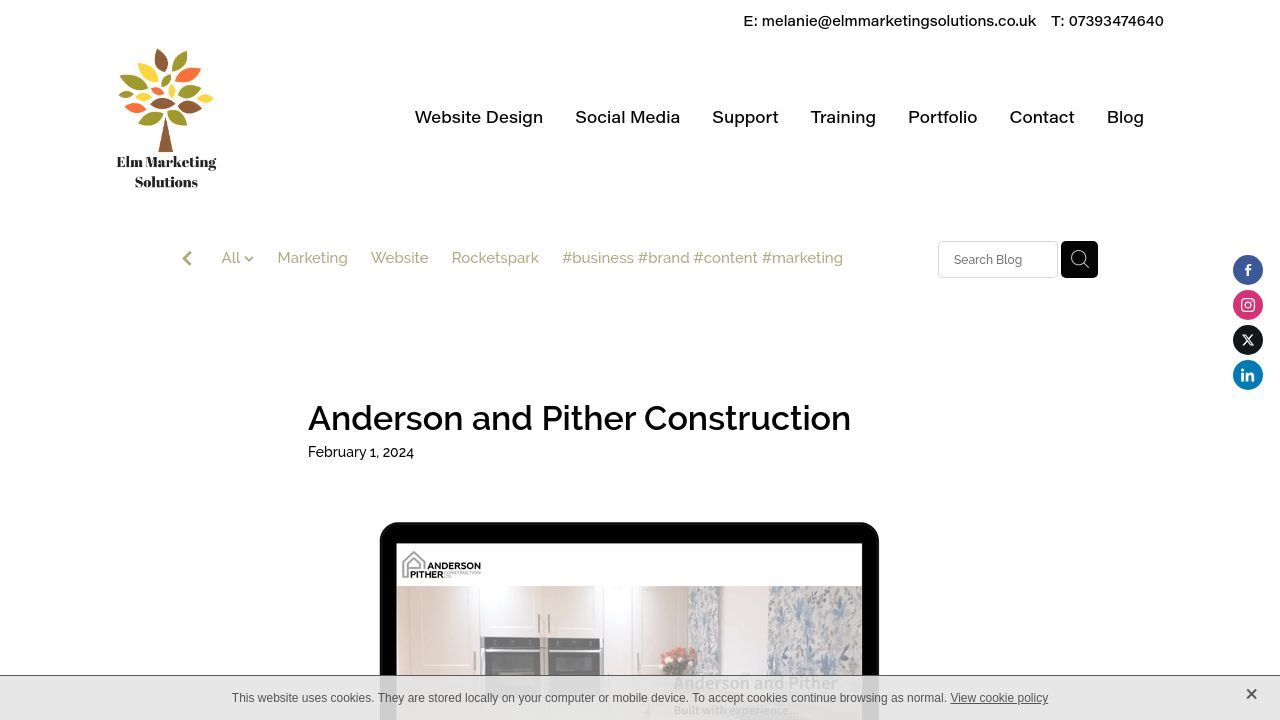 ANDERSON & PITHER CONSTRUCTION LTD website preview