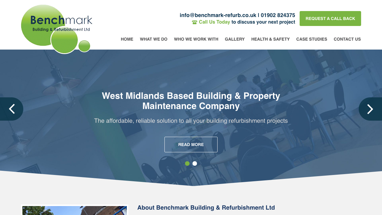 BENCHMARK BUILDING & REFURBISHMENT LIMITED website preview