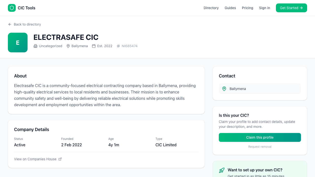 ELECTRASAFE CIC website preview
