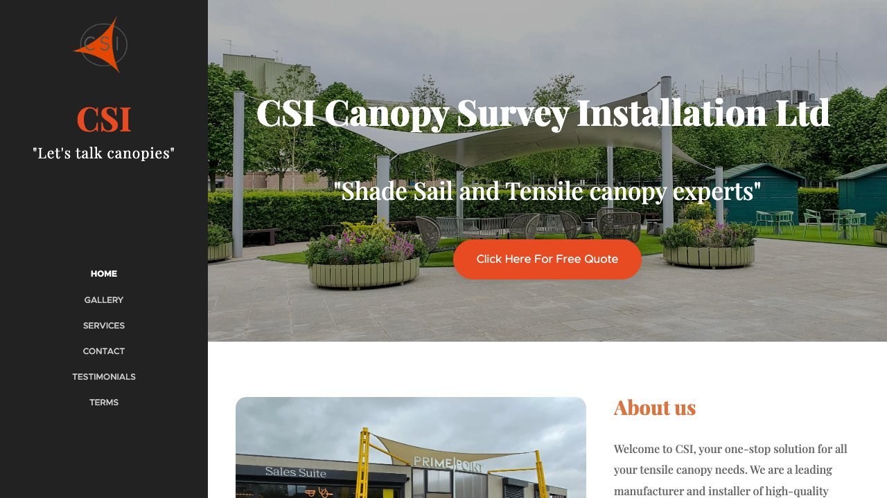 C.S.I CANOPY SURVEY INSTALLATION LTD website preview